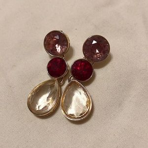 🟪 SOLD 🟪 Multicolored Gemstone Teardrop Earrings